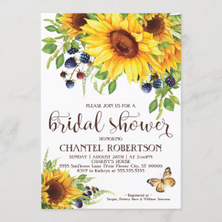 Sunflower V3 Bridal Shower Invitation