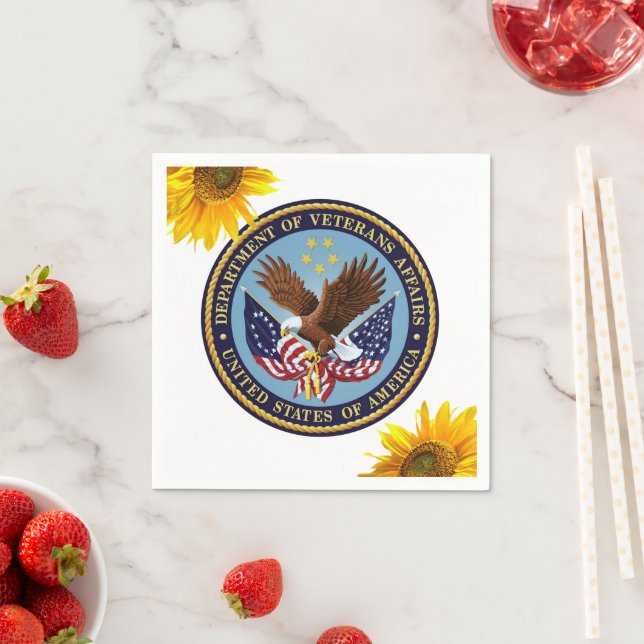 Sunflower Veteran Paper Napkins (Insitu)