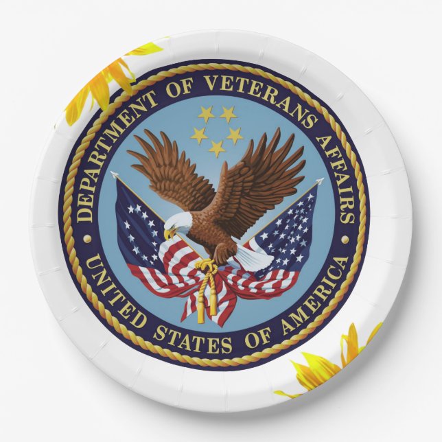 Sunflower Veterans Paper Plates (Front)