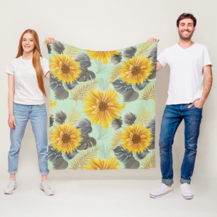 Sunflower Vibe Fleece Blanket