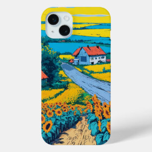 Sunflower Village Serenity Art iPhone 15 Mini Case