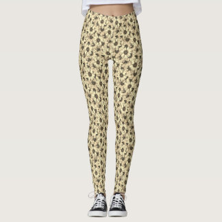 Sunflower Vintage Charm Sepia Tone Leggings