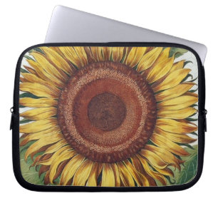 Sunflower Vintage Damask Flower Art Laptop Sleeve