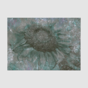 Sunflower Vintage Green Grunge Texture Decoupage Tissue Paper