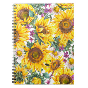 Sunflower Vintage: Summer Yellow Bloom. Notebook