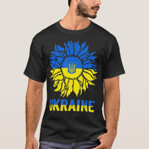 Sunflower Vintage Ukraine Flag Ukrainian Support T-Shirt