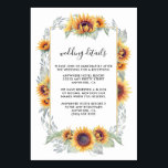 Sunflower Vintage Watercolor Wedding Insert Cards<br><div class="desc">Sunflower Vintage Watercolor Wedding Insert Cards - features elegant watercolor sunflowers with light green greenery intertwined over a unique text box.</div>