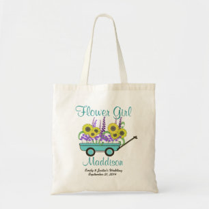 Sunflower Wagon Flower Girl Tote Bag