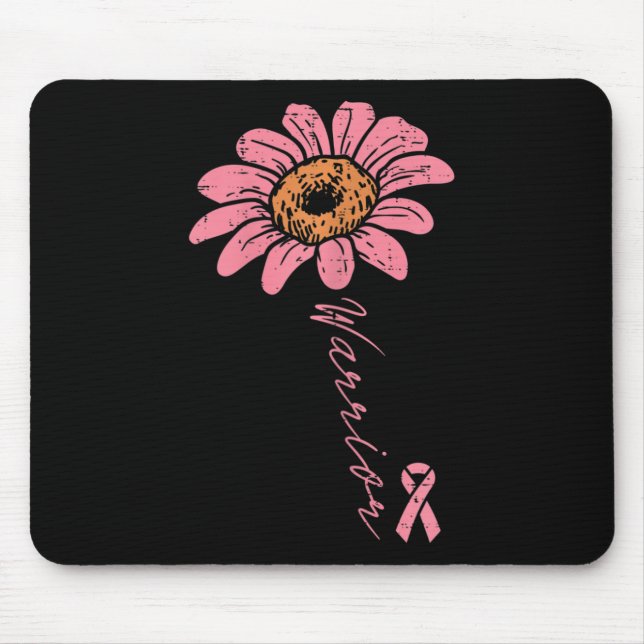 Sunflower Warrior Pink Ribbon Breast Cancer Awaren Mouse Pad (Front)