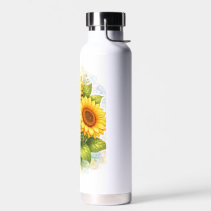 Sunflower Water Bottle Watercolor Floral Tumbler