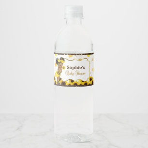 Sunflower water bottle wrapper label