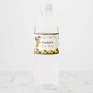 Sunflower water bottle wrapper label