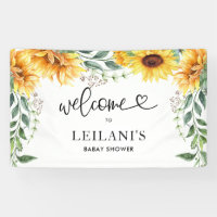 Sunflower Watercolor Baby Shower Banner