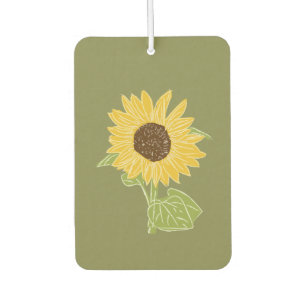 Sunflower watercolor car air freshener