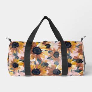 Sunflower Watercolor Design Duffle Bag