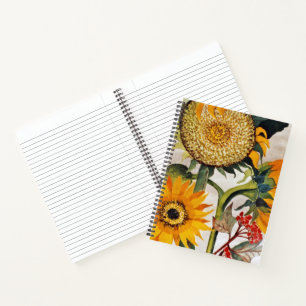 Sunflower Watercolor Floral Art Notebook