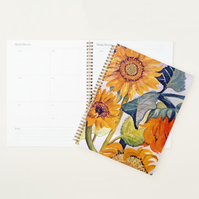 Sunflower Watercolor Flower Art Planner (Display)