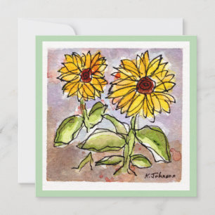 Sunflower Watercolor Greeting Card