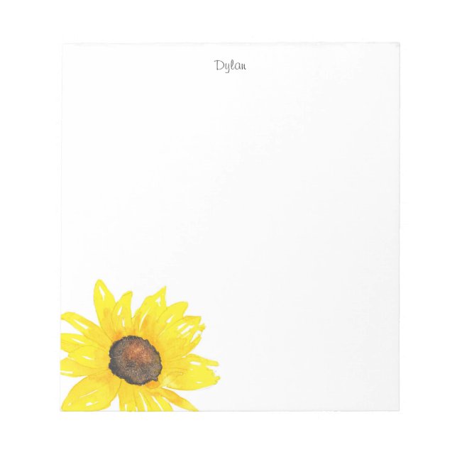 Sunflower Watercolor Notepad (Front)