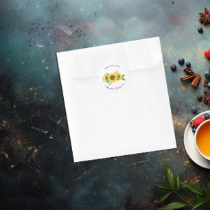 Sunflower Watercolor Pink Floral Baby Shower Classic Round Sticker