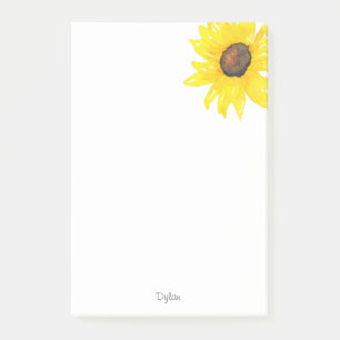 Sunflower Watercolor Post-it Notes