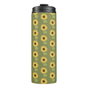 Sunflower watercolor thermal tumbler