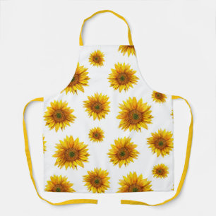 Sunflower. Watercolor yellow rustic floral pattern Apron