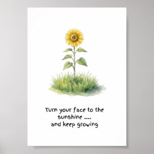 Sunflower Watercolour Canvas Art Print