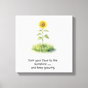 Sunflower Watercolour Canvas Art Print