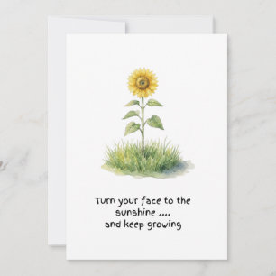 Sunflower Watercolour Illustration Card
