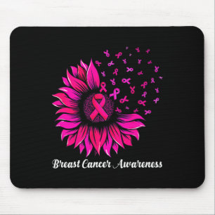 Sunflower Wear Pink Breast Cancer Awareness Women Mouse Pad