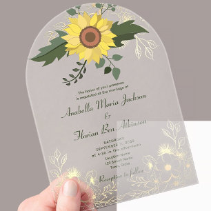 Sunflower Wedding Acrylic Invitations