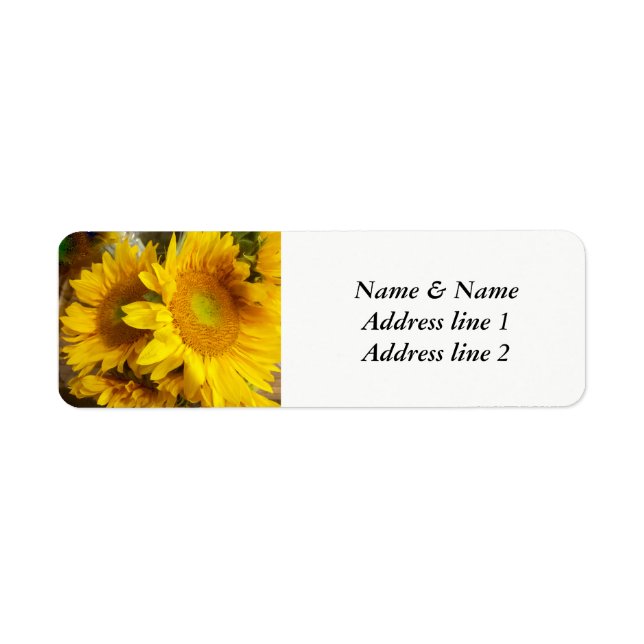 Sunflower wedding address labels (Front)