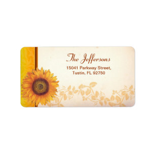 sunflower wedding address labels
