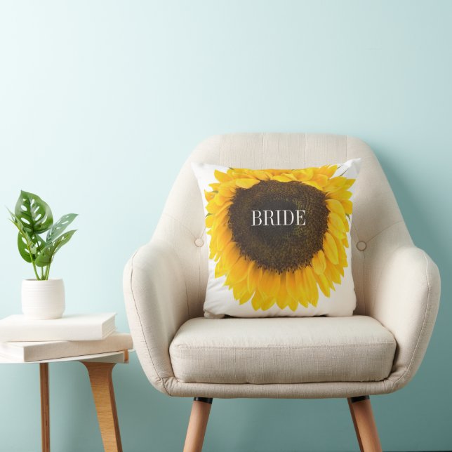 Sunflower Wedding Bride Pillow (Chair)