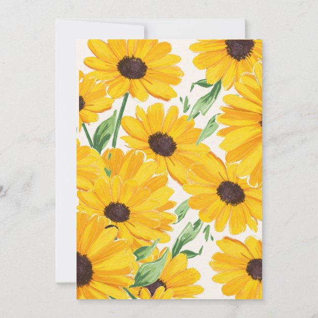 Sunflower wedding card (Back)