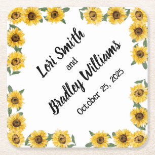 Sunflower Wedding Coaster