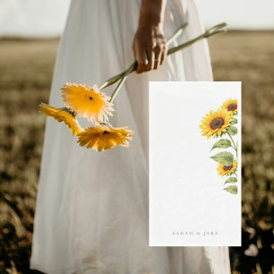 Sunflower Wedding Couple Names Personalised Napkin