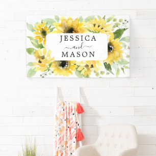 Sunflower Wedding Decorations Banner