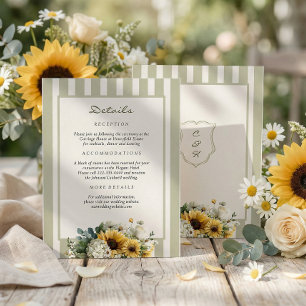Sunflower Wedding Details Enclosure Card