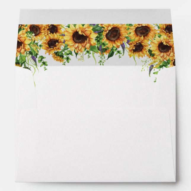 Sunflower Wedding Envelope (Back (Bottom))