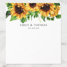 Sunflower Wedding Envelope Liner