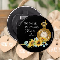 Sunflower Wedding Favor (Black) Magnet