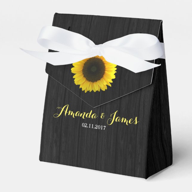 Sunflower wedding favour box (Front Side)