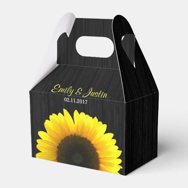 Sunflower wedding favour box (Front Side)