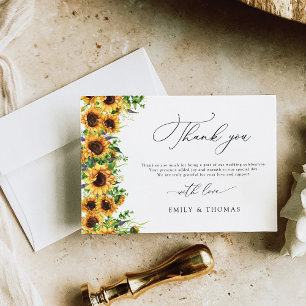 Sunflower Wedding Flat Thank You Cards