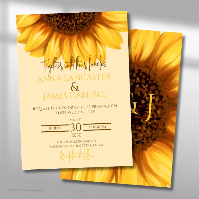 Sunflower Wedding Floral Wedding Invitation (Creator Uploaded)