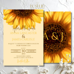 Sunflower Wedding Floral Wedding Invitation