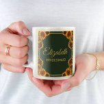 Sunflower Wedding Forest Green Bridesmaid Gift Coffee Mug<br><div class="desc">Introducing our exquisite sunflower themed wedding bridesmaid coffee mug, a perfect choice for couples seeking a rustic, country touch. This enchanting mug captures the beauty of sunflowers accentuated with charming forest green and faux gold details. The vibrant sunflowers symbolise joy, happiness and blossoming love, setting the perfect tone for your...</div>