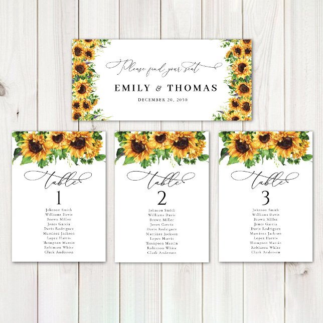 Sunflower Wedding Head Table Sign (Creator Uploaded)